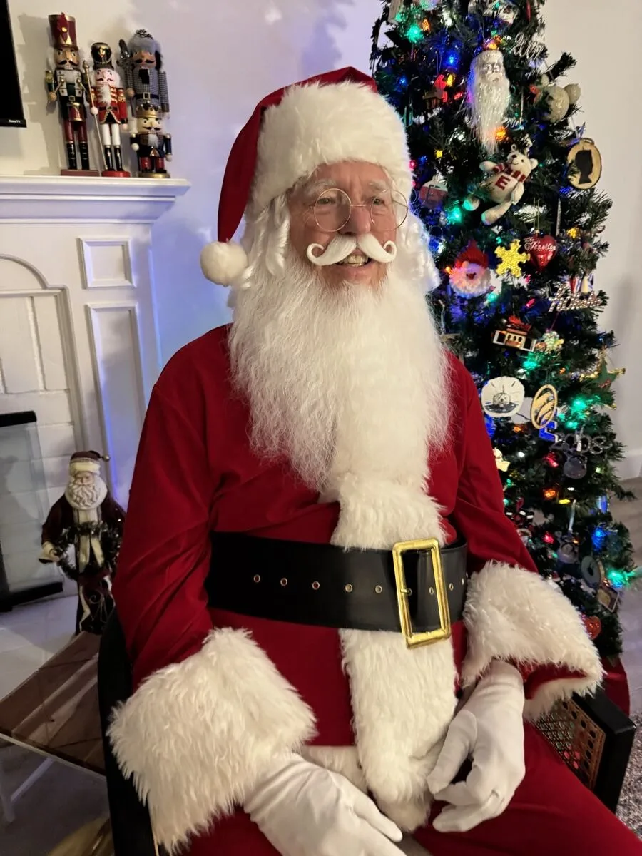 Santa party character in Houston