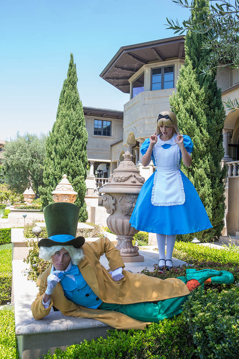 alice and mad hatter party character for kids in houston